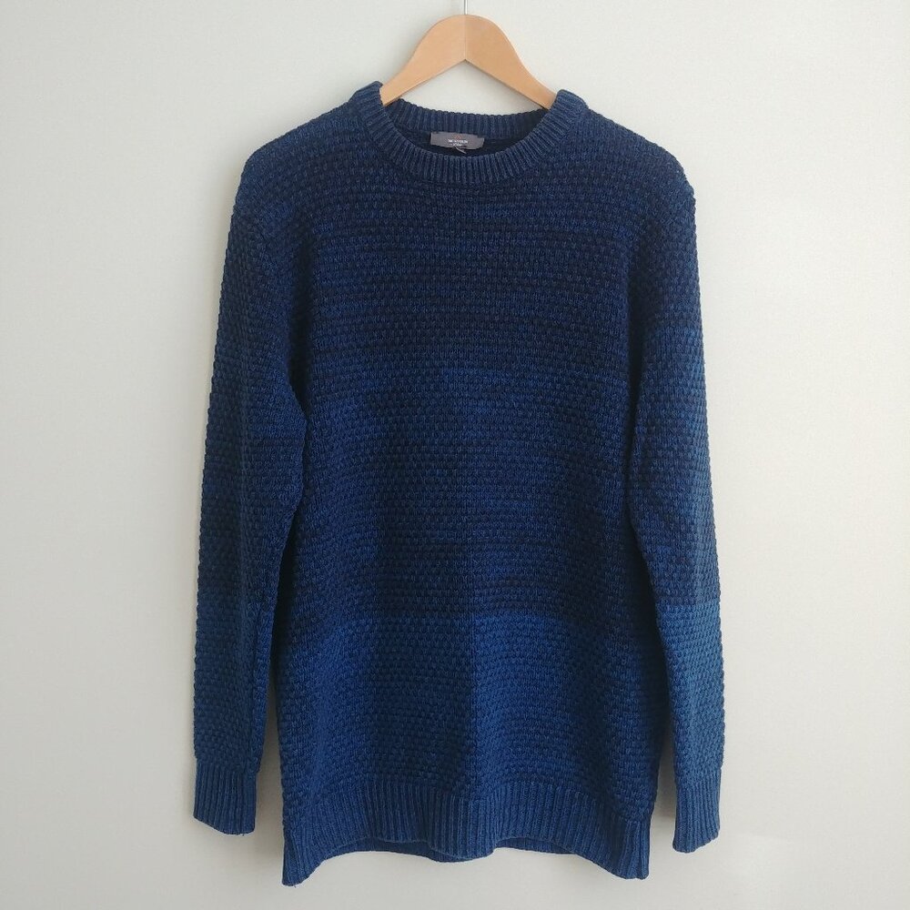 Mountain Ridge Mens 100% cotton thick sweater size Medium dark blue